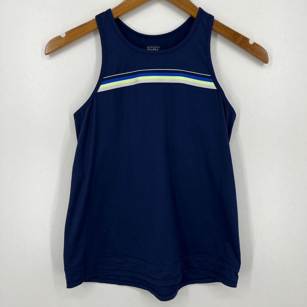 Athleta Girl Tank Top Girls Size XL Navy Blue Sleeveless Activewear Stretch‎